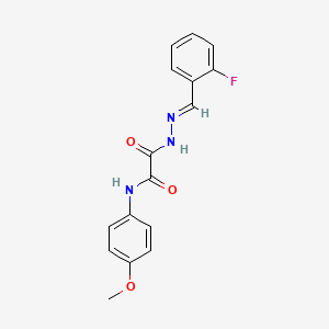 molecular formula C16H14FN3O3 B3869012 2-[2-(2-fluorobenzylidene)hydrazino]-N-(4-methoxyphenyl)-2-oxoacetamide 