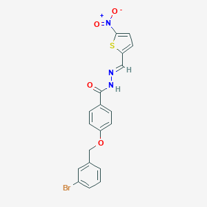molecular formula C19H14BrN3O4S B386902 4-[(3-bromobenzyl)oxy]-N'-({5-nitro-2-thienyl}methylene)benzohydrazide 