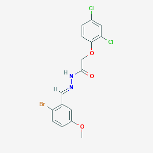 molecular formula C16H13BrCl2N2O3 B3869021 N'-(2-bromo-5-methoxybenzylidene)-2-(2,4-dichlorophenoxy)acetohydrazide 