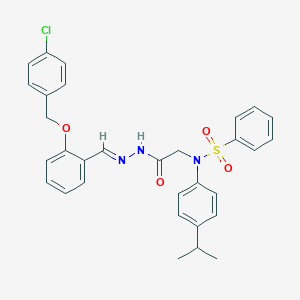 molecular formula C31H30ClN3O4S B386906 N-[2-(2-{2-[(4-chlorobenzyl)oxy]benzylidene}hydrazino)-2-oxoethyl]-N-(4-isopropylphenyl)benzenesulfonamide 