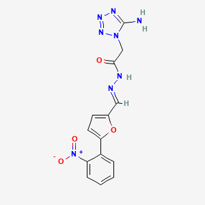molecular formula C14H12N8O4 B3869064 2-(5-amino-1H-tetrazol-1-yl)-N'-{[5-(2-nitrophenyl)-2-furyl]methylene}acetohydrazide 