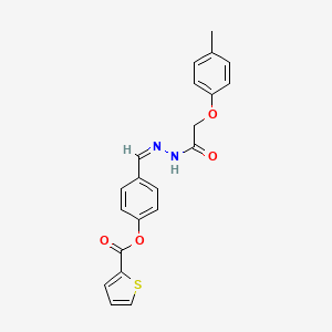 molecular formula C21H18N2O4S B3869072 4-{2-[(4-methylphenoxy)acetyl]carbonohydrazonoyl}phenyl 2-thiophenecarboxylate 
