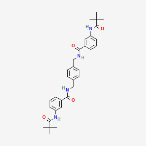 molecular formula C32H38N4O4 B3869074 N,N'-[1,4-phenylenebis(methylene)]bis{3-[(2,2-dimethylpropanoyl)amino]benzamide} 
