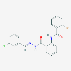 molecular formula C21H15BrClN3O2 B386909 2-bromo-N-(2-{[2-(3-chlorobenzylidene)hydrazino]carbonyl}phenyl)benzamide 