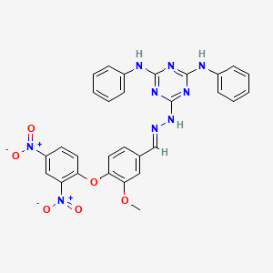 4-(2,4-dinitrophenoxy)-3-methoxybenzaldehyde (4,6-dianilino-1,3,5-triazin-2-yl)hydrazone