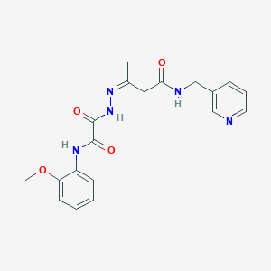 3-{[(2-methoxyanilino)(oxo)acetyl]hydrazono}-N-(3-pyridinylmethyl)butanamide