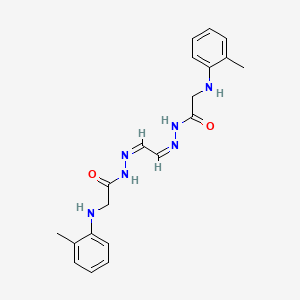 2-(2-methylanilino)-N-[(Z)-[(2Z)-2-[[2-(2-methylanilino)acetyl]hydrazinylidene]ethylidene]amino]acetamide