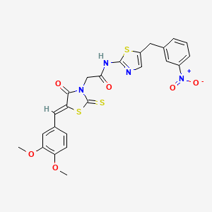 molecular formula C24H20N4O6S3 B3869115 2-[5-(3,4-dimethoxybenzylidene)-4-oxo-2-thioxo-1,3-thiazolidin-3-yl]-N-[5-(3-nitrobenzyl)-1,3-thiazol-2-yl]acetamide 
