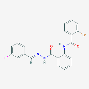 molecular formula C21H15BrIN3O2 B386912 2-bromo-N-(2-{[2-(3-iodobenzylidene)hydrazino]carbonyl}phenyl)benzamide 