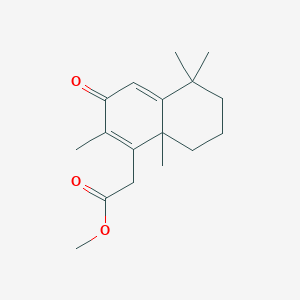 molecular formula C17H24O3 B3869123 methyl (2,5,5,8a-tetramethyl-3-oxo-3,5,6,7,8,8a-hexahydro-1-naphthalenyl)acetate 