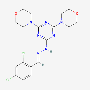 molecular formula C18H21Cl2N7O2 B3869137 2,4-dichlorobenzaldehyde (4,6-di-4-morpholinyl-1,3,5-triazin-2-yl)hydrazone 