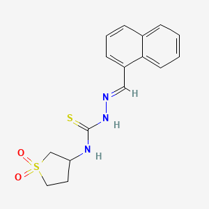 molecular formula C16H17N3O2S2 B3869145 1-naphthaldehyde N-(1,1-dioxidotetrahydro-3-thienyl)thiosemicarbazone 