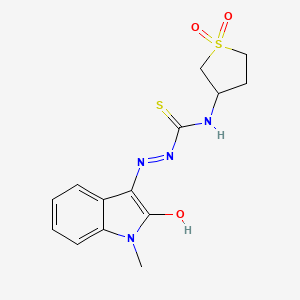 1-methyl-1H-indole-2,3-dione 3-[N-(1,1-dioxidotetrahydro-3-thienyl)thiosemicarbazone]