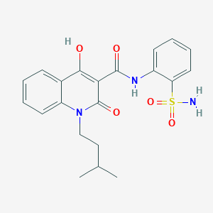 molecular formula C21H23N3O5S B3869166 N-[2-(aminosulfonyl)phenyl]-4-hydroxy-1-(3-methylbutyl)-2-oxo-1,2-dihydro-3-quinolinecarboxamide 