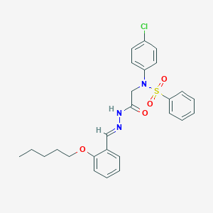 molecular formula C26H28ClN3O4S B386917 N-(4-chlorophenyl)-N-(2-oxo-2-{2-[2-(pentyloxy)benzylidene]hydrazino}ethyl)benzenesulfonamide 
