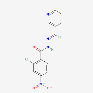 molecular formula C13H9ClN4O3 B3869181 2-chloro-4-nitro-N'-(3-pyridinylmethylene)benzohydrazide 