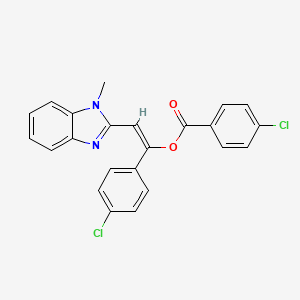 molecular formula C23H16Cl2N2O2 B3869183 1-(4-chlorophenyl)-2-(1-methyl-1H-benzimidazol-2-yl)vinyl 4-chlorobenzoate 