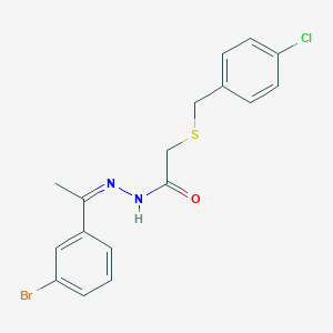 molecular formula C17H16BrClN2OS B386919 N'-[1-(3-bromophenyl)ethylidene]-2-[(4-chlorobenzyl)sulfanyl]acetohydrazide 