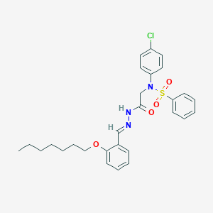 molecular formula C28H32ClN3O4S B386920 N-(4-chlorophenyl)-N-(2-{2-[2-(heptyloxy)benzylidene]hydrazino}-2-oxoethyl)benzenesulfonamide 
