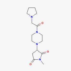 molecular formula C15H24N4O3 B3869231 1-methyl-3-[4-(1-pyrrolidinylacetyl)-1-piperazinyl]-2,5-pyrrolidinedione 