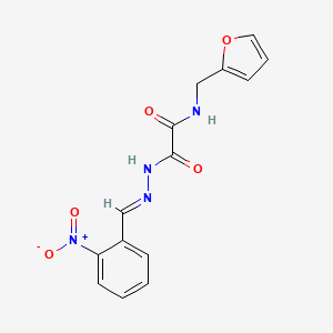 molecular formula C14H12N4O5 B3869244 N-(2-furylmethyl)-2-[2-(2-nitrobenzylidene)hydrazino]-2-oxoacetamide 