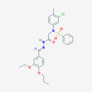 N-(3-chloro-4-methylphenyl)-N-{2-[2-(3-ethoxy-4-propoxybenzylidene)hydrazino]-2-oxoethyl}benzenesulfonamide