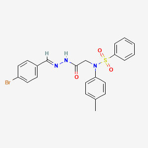 molecular formula C22H20BrN3O3S B3869251 N-{2-[2-(4-bromobenzylidene)hydrazino]-2-oxoethyl}-N-(4-methylphenyl)benzenesulfonamide 
