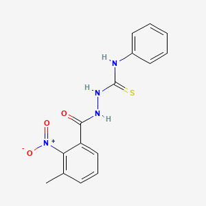 molecular formula C15H14N4O3S B3869282 2-(3-methyl-2-nitrobenzoyl)-N-phenylhydrazinecarbothioamide 