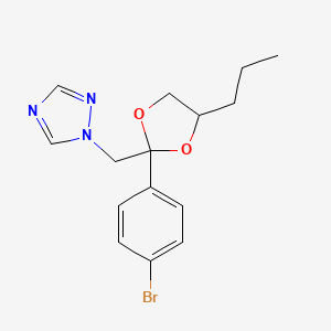 molecular formula C15H18BrN3O2 B3869307 1-{[2-(4-bromophenyl)-4-propyl-1,3-dioxolan-2-yl]methyl}-1H-1,2,4-triazole 