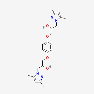 molecular formula C22H30N4O4 B3869322 3,3'-[1,4-phenylenebis(oxy)]bis[1-(3,5-dimethyl-1H-pyrazol-1-yl)-2-propanol] 