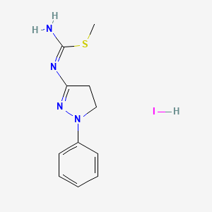 molecular formula C11H15IN4S B3869328 methyl N-(1-phenyl-4,5-dihydro-1H-pyrazol-3-yl)imidothiocarbamate hydroiodide 