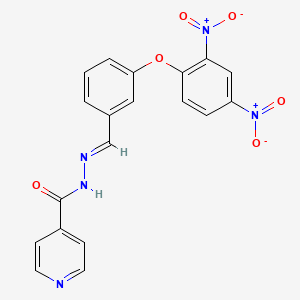 molecular formula C19H13N5O6 B3869333 N'-[3-(2,4-dinitrophenoxy)benzylidene]isonicotinohydrazide 