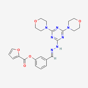 [3-[(E)-[(4,6-dimorpholin-4-yl-1,3,5-triazin-2-yl)hydrazinylidene]methyl]phenyl] furan-2-carboxylate