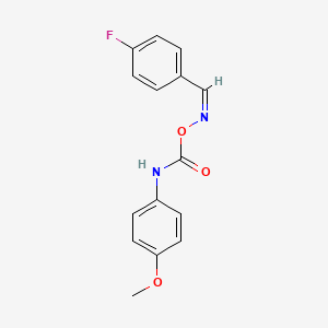 molecular formula C15H13FN2O3 B3869353 4-fluorobenzaldehyde O-{[(4-methoxyphenyl)amino]carbonyl}oxime 