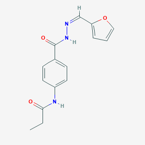 molecular formula C15H15N3O3 B386936 N-(4-{[2-(2-furylmethylene)hydrazino]carbonyl}phenyl)propanamide 