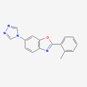 molecular formula C16H12N4O B3869373 2-(2-methylphenyl)-6-(4H-1,2,4-triazol-4-yl)-1,3-benzoxazole 