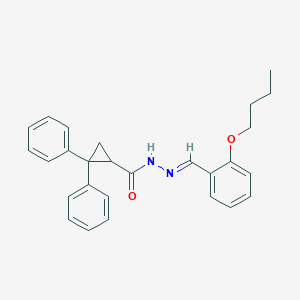 molecular formula C27H28N2O2 B386938 N'-(2-butoxybenzylidene)-2,2-diphenylcyclopropanecarbohydrazide 