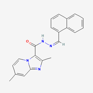 molecular formula C21H18N4O B3869386 2,7-dimethyl-N'-(1-naphthylmethylene)imidazo[1,2-a]pyridine-3-carbohydrazide CAS No. 5575-24-6