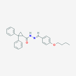 molecular formula C27H28N2O2 B386939 N'-(4-butoxybenzylidene)-2,2-diphenylcyclopropanecarbohydrazide 
