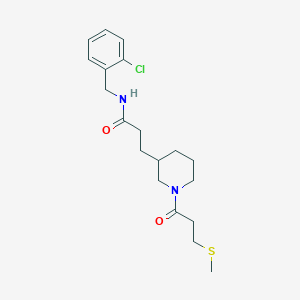 N-(2-chlorobenzyl)-3-{1-[3-(methylthio)propanoyl]-3-piperidinyl}propanamide