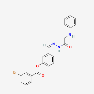 molecular formula C23H20BrN3O3 B3869425 3-(2-{[(4-methylphenyl)amino]acetyl}carbonohydrazonoyl)phenyl 3-bromobenzoate 
