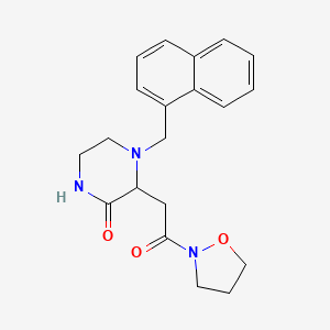 molecular formula C20H23N3O3 B3869441 3-[2-(2-isoxazolidinyl)-2-oxoethyl]-4-(1-naphthylmethyl)-2-piperazinone 