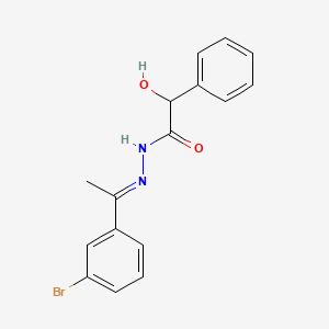 molecular formula C16H15BrN2O2 B3869469 N'-[1-(3-bromophenyl)ethylidene]-2-hydroxy-2-phenylacetohydrazide 
