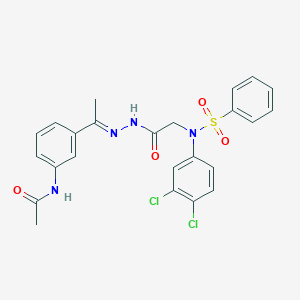 N-[3-(N-{[3,4-dichloro(phenylsulfonyl)anilino]acetyl}ethanehydrazonoyl)phenyl]acetamide