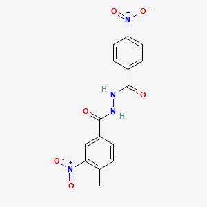 molecular formula C15H12N4O6 B3869496 4-methyl-3-nitro-N'-(4-nitrobenzoyl)benzohydrazide 