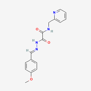 molecular formula C16H16N4O3 B3869509 2-[2-(4-methoxybenzylidene)hydrazino]-2-oxo-N-(2-pyridinylmethyl)acetamide 