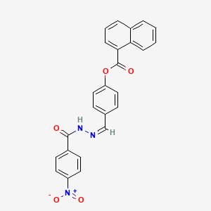 molecular formula C25H17N3O5 B3869512 4-[2-(4-nitrobenzoyl)carbonohydrazonoyl]phenyl 1-naphthoate 