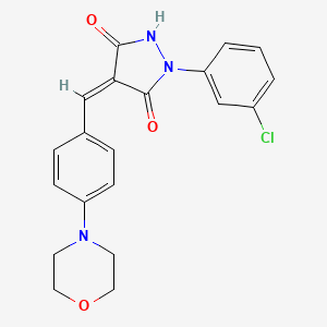molecular formula C20H18ClN3O3 B3869516 1-(3-chlorophenyl)-4-[4-(4-morpholinyl)benzylidene]-3,5-pyrazolidinedione CAS No. 5576-07-8