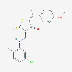 molecular formula C19H17ClN2O2S2 B386952 3-[(5-Chloro-2-methylanilino)methyl]-5-(4-methoxybenzylidene)-2-thioxo-1,3-thiazolidin-4-one 