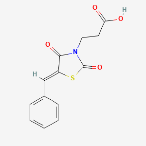 molecular formula C13H11NO4S B3869555 3-[2,4-Dioxo-5-(phenylmethylene)-1,3-thiazolidin-3-yl]propanoic acid 